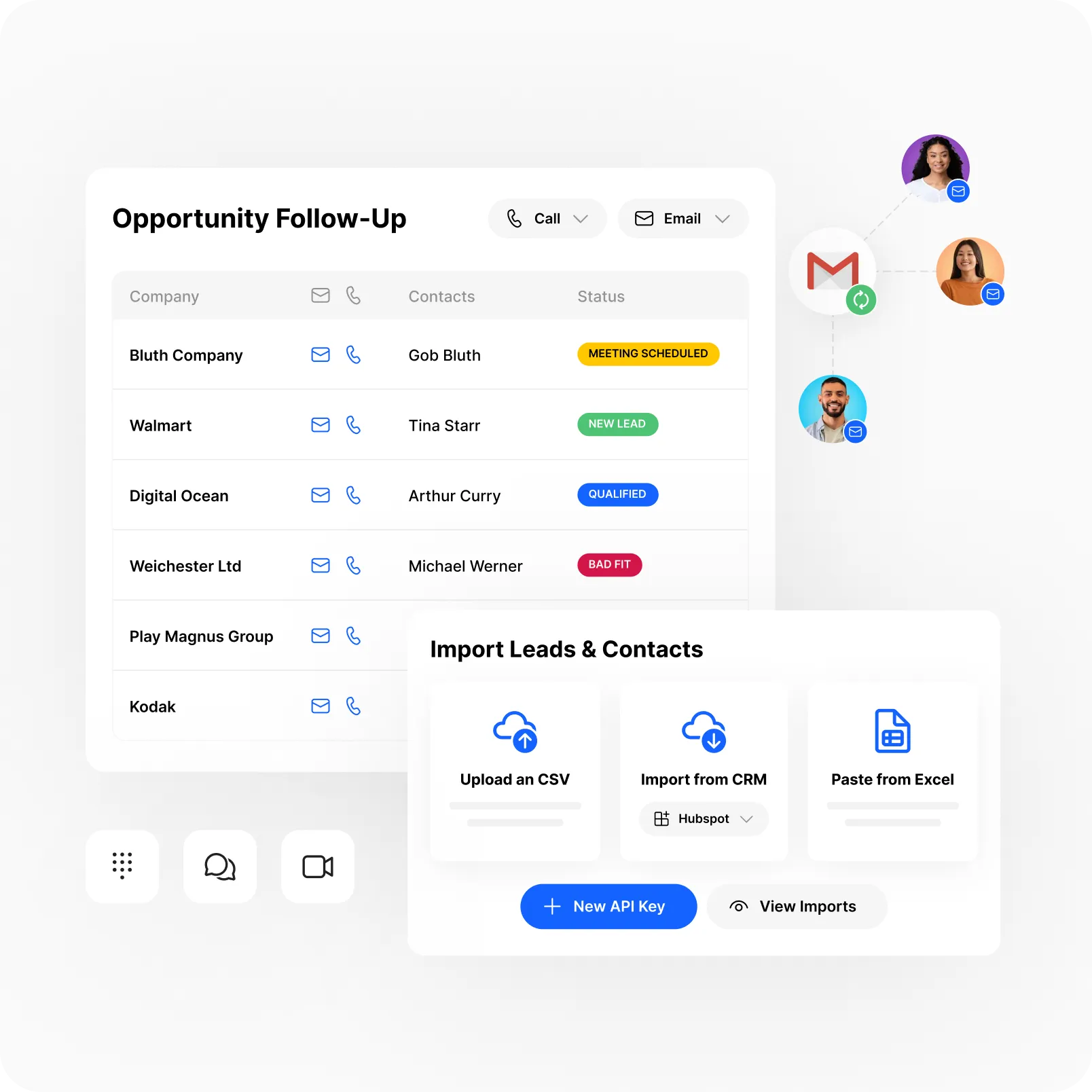 close crm smart view and import leads